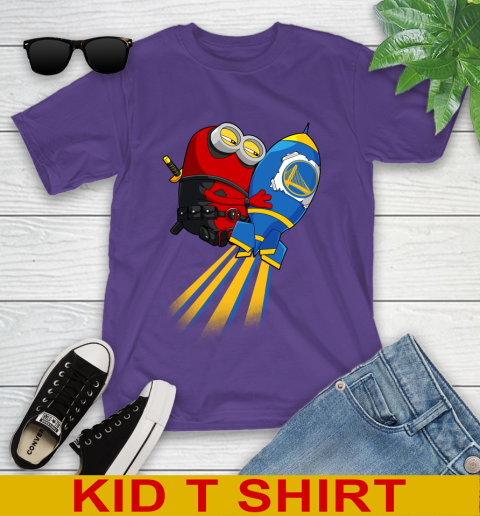 NBA Basketball Golden State Warriors Deadpool Minion Marvel Shirt Youth T-Shirt 3