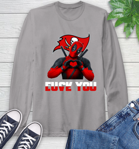 NHL Tampa Bay Buccaneers Deadpool Love You Fuck You Football Sports Long Sleeve T-Shirt 6