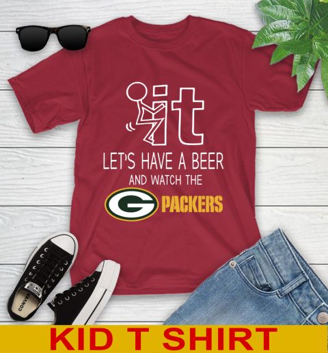 Green Bay Packers Football NFL Let's Have A Beer And Watch Your Team Sports Youth T-Shirt 12