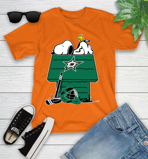 Dallas Stars NHL Hockey Snoopy Woodstock The Peanuts Movie Youth T-Shirt 7