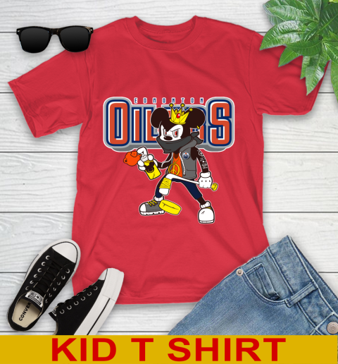 Edmonton Oilers NHL Hockey Mickey Peace Sign Sports Youth T-Shirt - Image 11