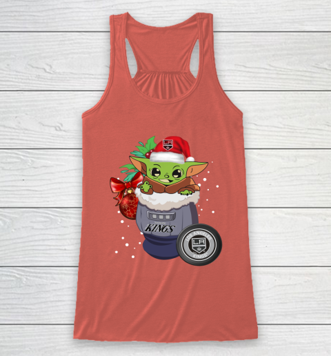Los Angeles Kings Christmas Baby Yoda Star Wars Funny Happy NHL Racerback Tank 4