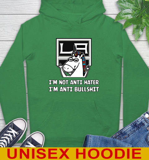 Los Angeles Kings NHL Hockey Unicorn I'm Not Anti Hater I'm Anti Bullshit Hoodie 8