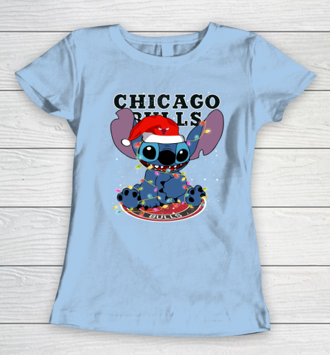 Chicago Bulls NBA noel stitch Basketball Christmas Women's T-Shirt 4