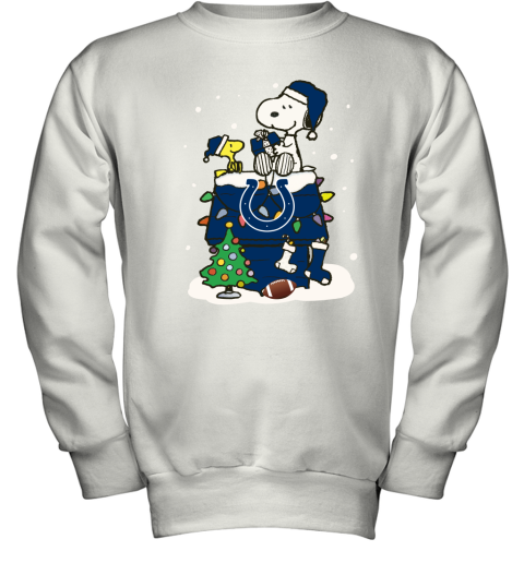 A Happy Christmas With Indianapolis Colts Snoopy Youth Sweatshirt