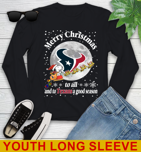 Houston Texans Merry Christmas To All And To Texans A Good Season NFL Football Sports Youth Long Sleeve