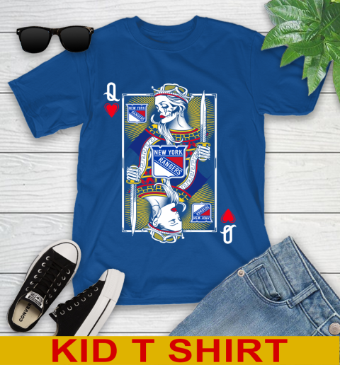 NHL Hockey New York Rangers The Queen Of Hearts Card Shirt Youth T-Shirt 10