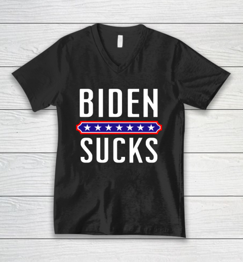Biden Sucks Funny Anit Joe Biden Political V-Neck T-Shirt