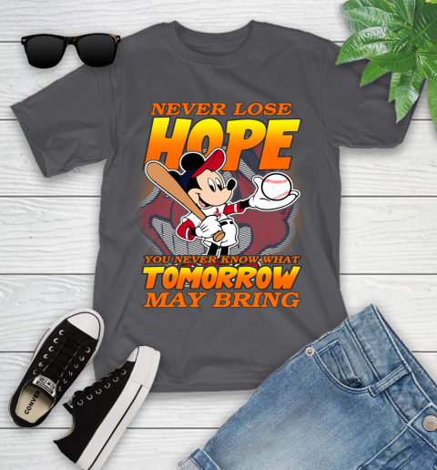 Cleveland Indians MLB Baseball Mickey Disney Never Lose Hope Youth T-Shirt 6
