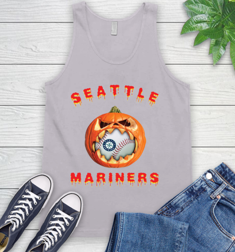 MLB Seattle Mariners Halloween Pumpkin Baseball Sports Tank Top 4