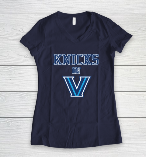 New York Knicks In V Villanova Wildcats Women's V-Neck T-Shirt 7