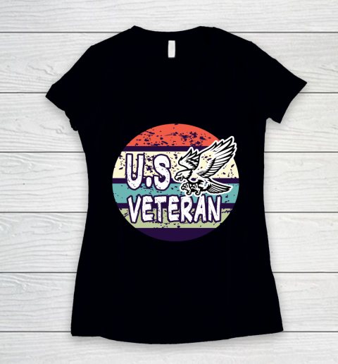 Veteran Shirt Happy Veterans Day US Veteran Women's V-Neck T-Shirt