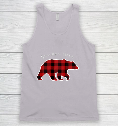 GRANDPA BEAR Men Red Plaid Christmas Pajama Family Gift Tank Top 3