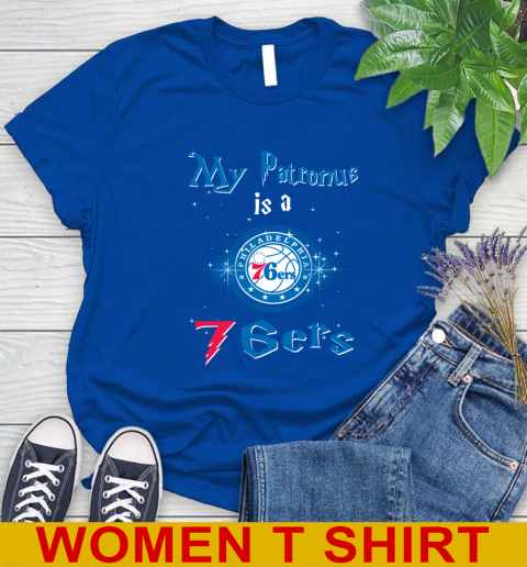 NBA Basketball Harry Potter My Patronus Is A Philadelphia 76ers Women's T-Shirt 10