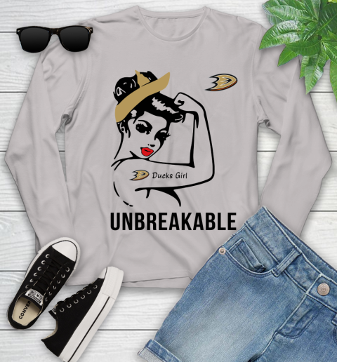 NHL Anaheim Ducks Girl Unbreakable Hockey Sports Youth Long Sleeve 9