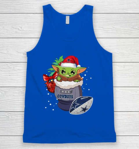 Dallas Cowboys Christmas Baby Yoda Star Wars Funny Happy NFL Tank Top 5