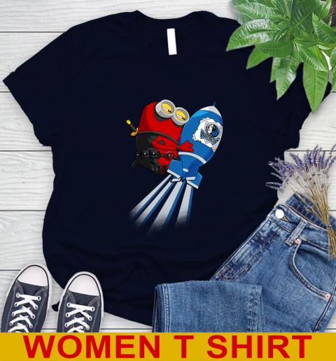 NBA Basketball Dallas Mavericks Deadpool Minion Marvel Shirt Women's T-Shirt 2