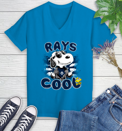 MLB Baseball Tampa Bay Rays Cool Snoopy Shirt Women's V-Neck T-Shirt 5