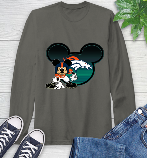 NFL Denver Broncos Mickey Mouse Disney Football T Shirt Long Sleeve T-Shirt 8