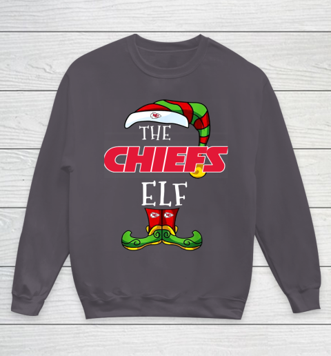 Kansas City Chiefs Christmas ELF Funny NFL Youth Sweatshirt - Image 6