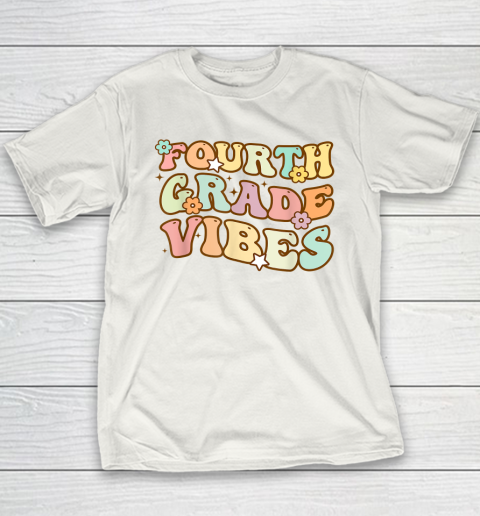 Back To School Fourth Grade Vibes Student Teacher Retro Youth T-Shirt