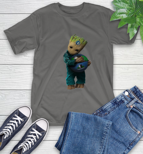 NBA Groot Guardians Of The Galaxy Basketball Sports Minnesota Timberwolves T-Shirt 9