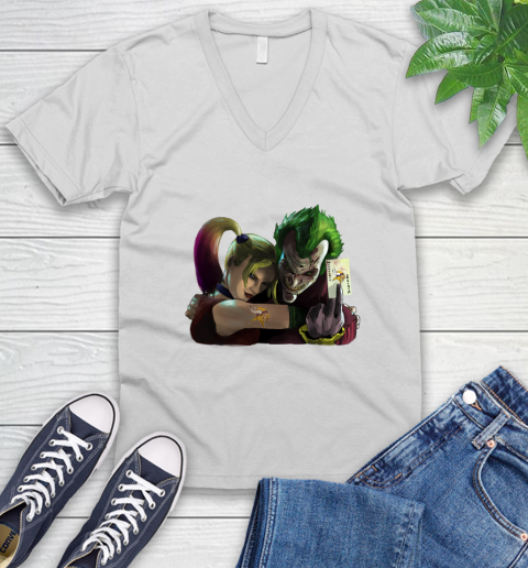 Minnesota Vikings NFL Football Joker Harley Quinn Suicide Squad V-Neck T-Shirt