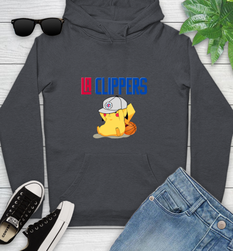 NBA Pikachu Basketball Sports Los Angeles Clippers Youth Hoodie 8