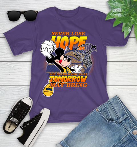 Indiana Pacers NBA Basketball Mickey Disney Never Lose Hope Youth T-Shirt 3