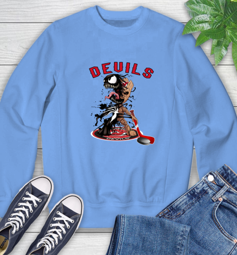 NHL New Jersey Devils Hockey Venom Groot Guardians Of The Galaxy Sweatshirt 11