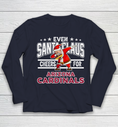 Arizona Cardinals Even Santa Claus Cheers For Christmas NFL Youth Long Sleeve 2