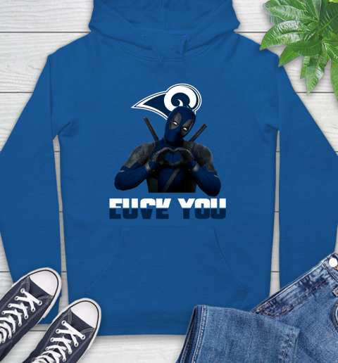 NHL Los Angeles Rams Deadpool Love You Fuck You Football Sports Hoodie 9