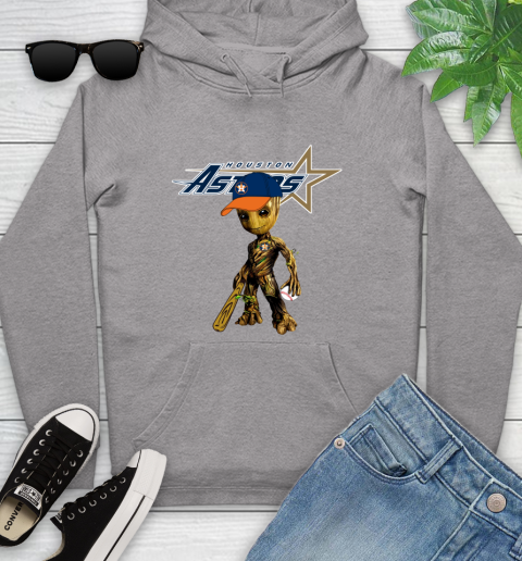 MLB Houston Astros Groot Guardians Of The Galaxy Baseball Youth Hoodie 6