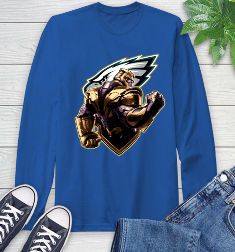 NFL Thanos Avengers Endgame Football Sports Philadelphia Eagles Long Sleeve T-Shirt 9