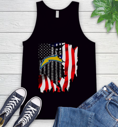 Los Angeles Chargers NFL Football American Flag Tank Top
