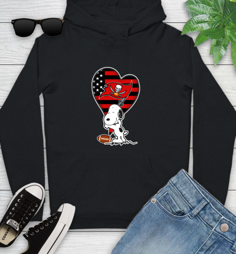 Tampa Bay Buccaneers NFL Football The Peanuts Movie Adorable Snoopy Youth Hoodie 2