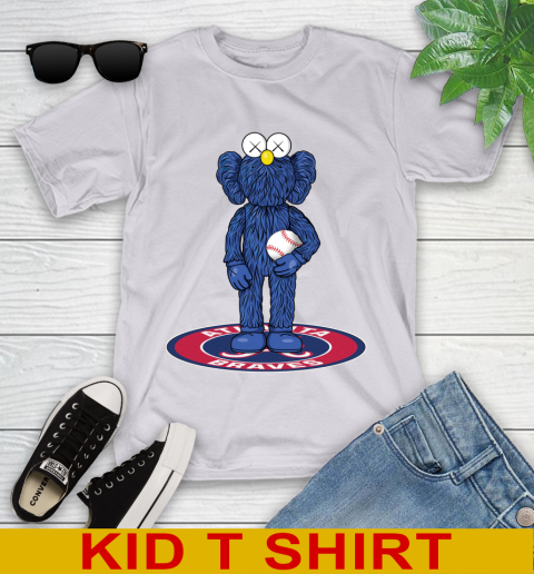 MLB Baseball Atlanta Braves Kaws Bff Blue Figure Shirt Youth T-Shirt 5