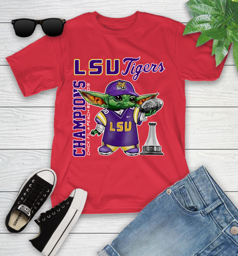 Baby Yoda LSU Tigers Champion Shirt 110