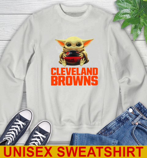 NFL Football Cleveland Browns Baby Yoda Star Wars Shirt Sweatshirt 5