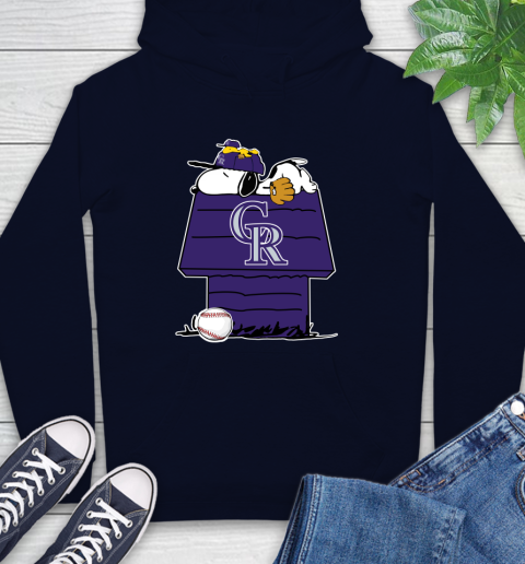 MLB Colorado Rockies Snoopy Woodstock The Peanuts Movie Baseball T Shirt Hoodie 4