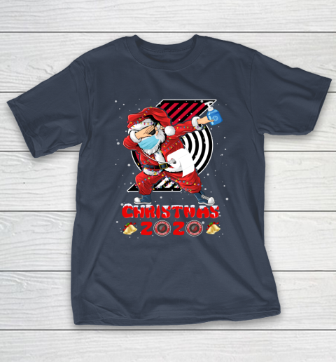 Portland Trail Blazers Funny Santa Claus Dabbing Christmas 2020 NBA T-Shirt 3