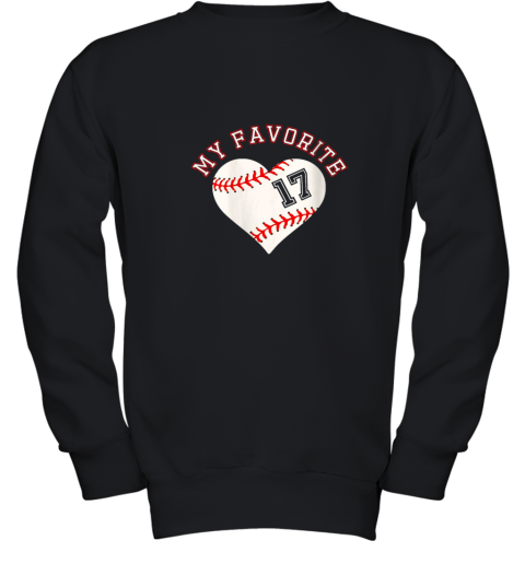 Baseball Player 17 Jersey Outfit No #17 Sports Fan Gift Youth Sweatshirt