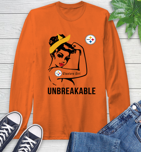 NFL Pittsburgh Steelers Girl Unbreakable Football Sports Long Sleeve T-Shirt 3