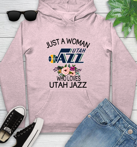 NBA Just A Woman Who Loves Utah Jazz Basketball Sports Youth Hoodie 6