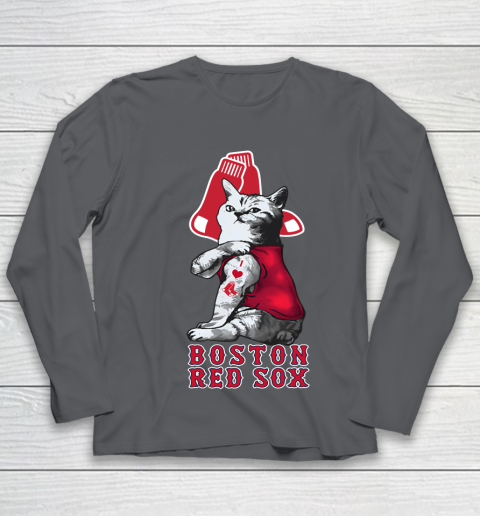 MLB Baseball My Cat Loves Boston Red Sox Youth Long Sleeve 6