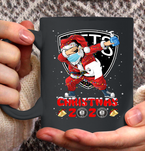 Brooklyn Nets Funny Santa Claus Dabbing Christmas 2020 NBA Ceramic Mug 11oz 2
