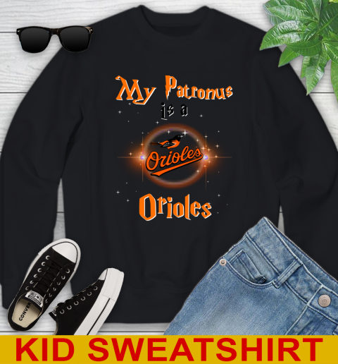MLB Baseball Harry Potter My Patronus Is A Baltimore Orioles Youth Sweatshirt