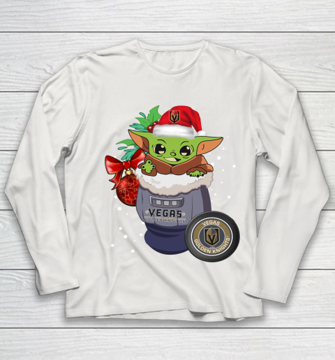 Vegas Golden Knights Christmas Baby Yoda Star Wars Funny Happy NHL Youth Long Sleeve 11