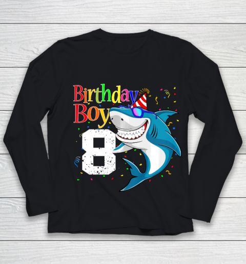 Kids 8th Birthday Boy Shark Shirts 8 Jaw Some Four Tees Boys 8 Years Old Youth Long Sleeve