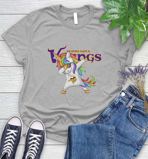 Minnesota Vikings NFL Football Funny Unicorn Dabbing Sports Women's T-Shirt 5